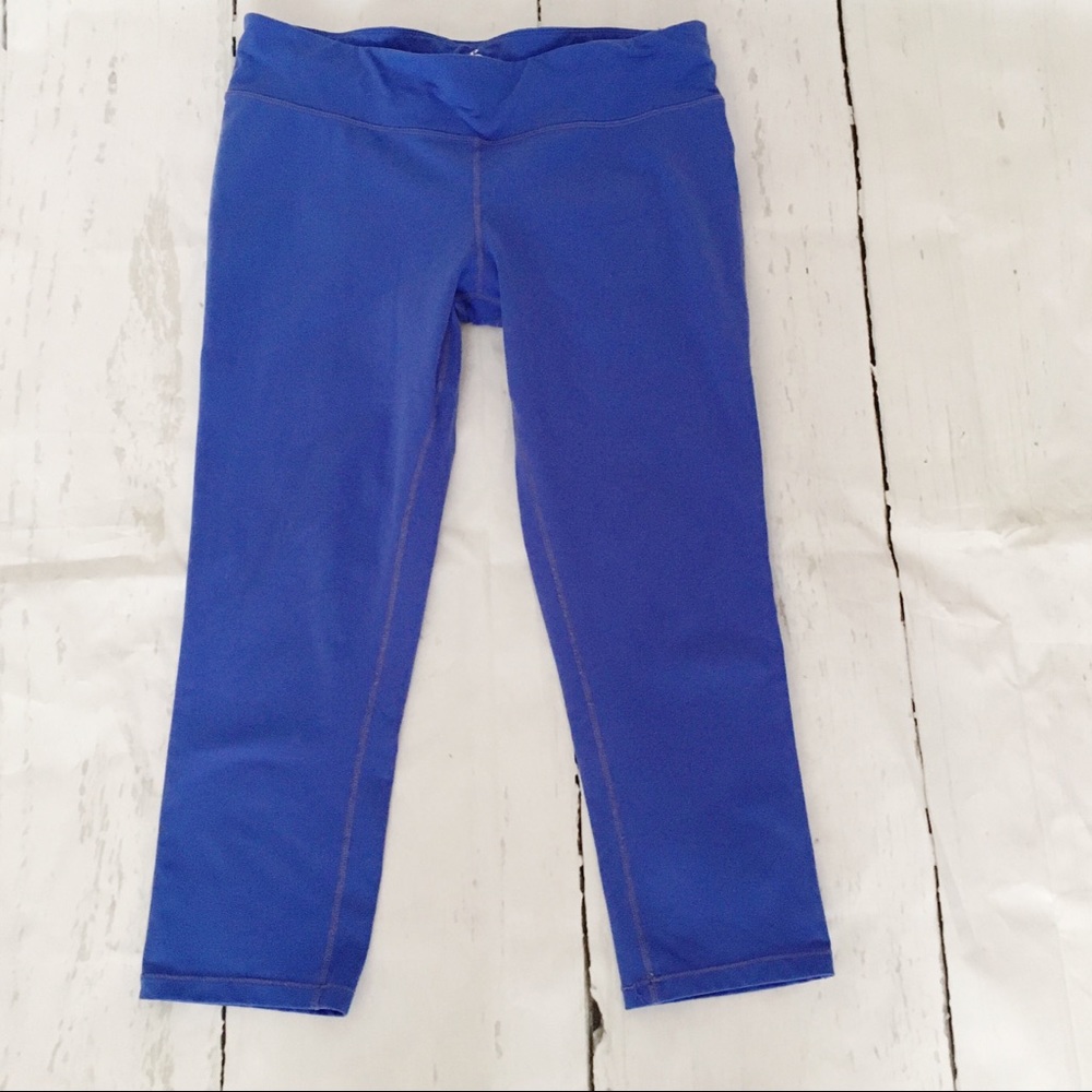 Prana Blue Capri Work Out Leggings Size Large